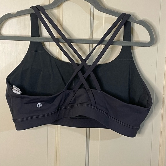 Women's Gray Lululemon Double Criss Cross Back Ribbed Sports Bra Sz 14 Yoga - Picture 8 of 8